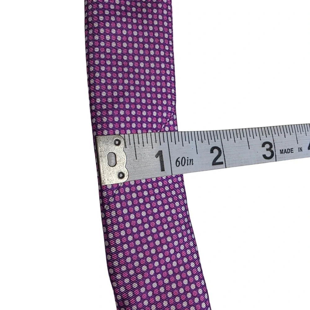 Banana Republic Silk Micro Dot Necktie Pink Purple White Mens One‎ Size